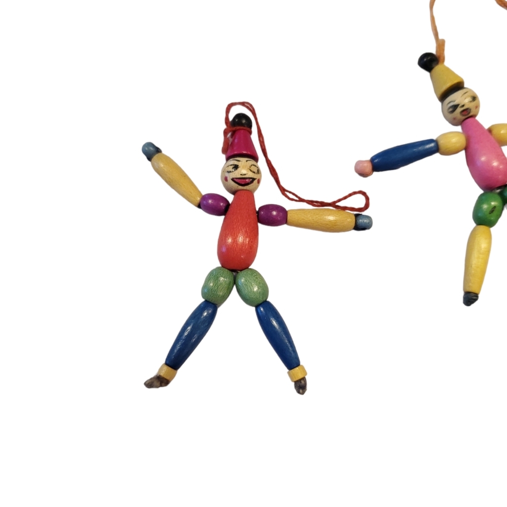 Vintage Wooden People Ornaments - Picture 3 of 11